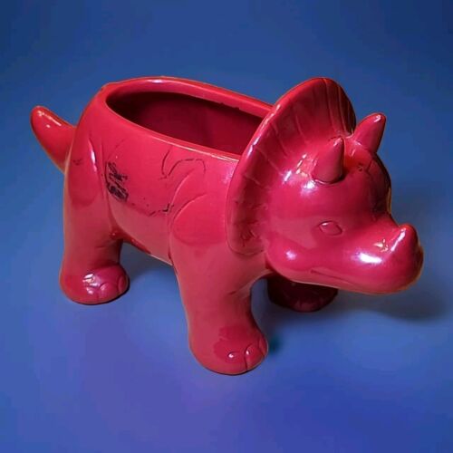 Target Dinosaur Ceramic Planter Tryceratops 5" Tall 9" Long