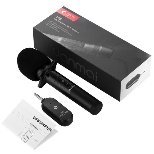 Wireless Microphone Metal Cordless Handheld Microphone with Receiver System Set - Picture 5 of 9