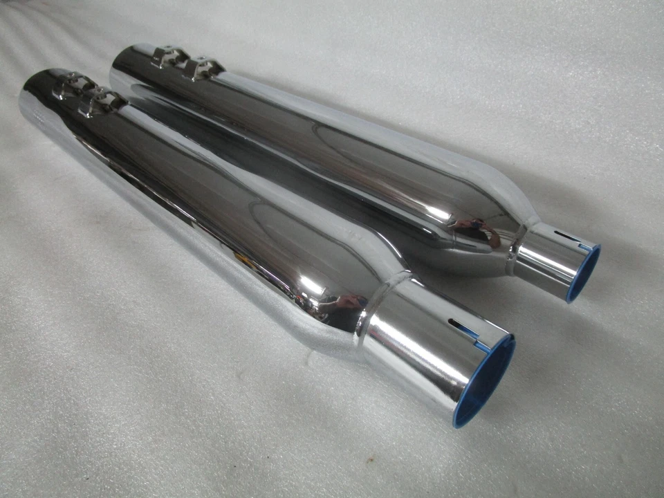 17-24 Harley Davidson Touring Cobra 909 Uppercut 4" Slip-On Mufflers CHROME 6269 - Image 4 of 4