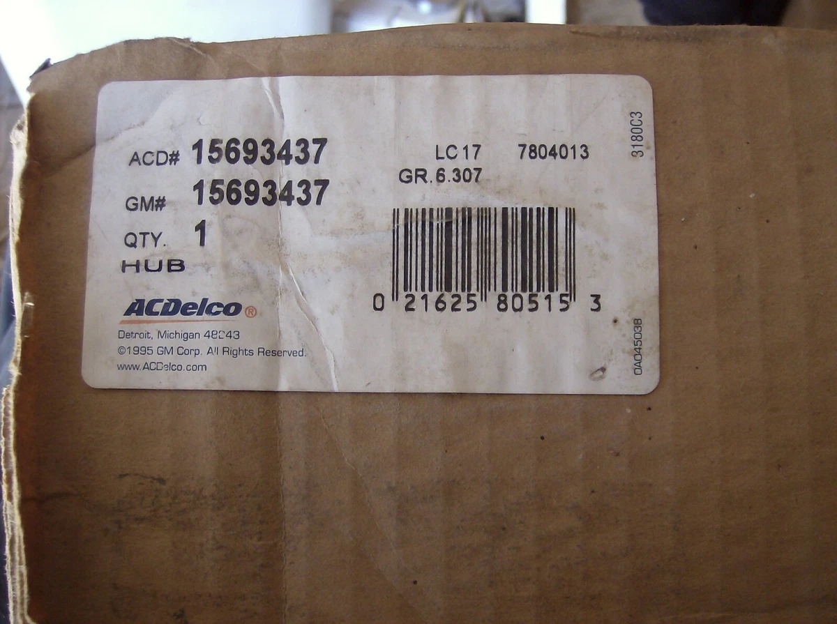GENUINE GM ACDELCO 15693437 FRONT WHEEL HUB AND BEARING | eBay 