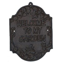 Willkommen In Meinem Garten Gusseisen Schild Plakette TüR Wand Haus Tor Zaun