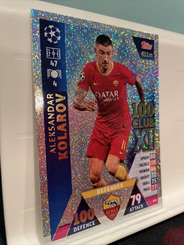 Aleksandar Kolarov 100 Club Foil 431 Match Attax 2018 2019 AS Roma NM Topps - Picture 3 of 5