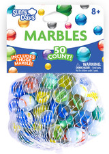 Sunny Days Entertainment 50 Piece Marbles - Colorful Glass Marble for Kids Games