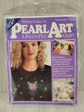 Vtg DISTLEFINK DESIGNS PEARL ART Fold-N-Fill Craft  A Blooming Rose #33807