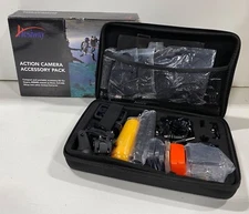 Husiway Black Compact Portable Action Camera Accessory Pack For GoPro