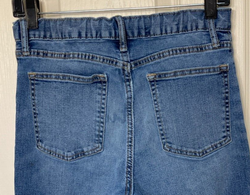 Old Navy Boys Blue Stretch Denim Straight Fit Jeans-Waist Tabs (Size 16) - Picture 9 of 11