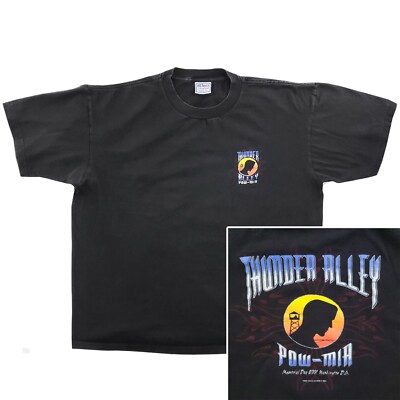 Rolling Thunder Alley VTG T-Shirt Biker Rally POW-MIA DC 2001 Fade Broken-In XL