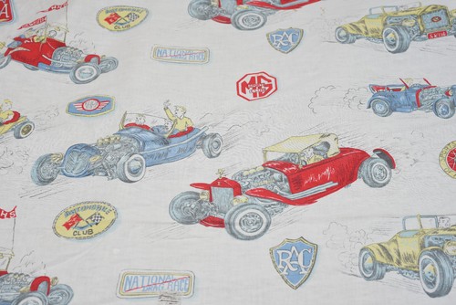 VINTAGE 1950'S NEWFIELD HIGH HOT ROD DRAG RACING SHEET BLANKET TWIN BED - Picture 4 of 9