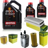 MANN-FILTER Inspektionspaket 7L Motul 5W-30 8100 X-Clean+ FüR Audi A6 2.4