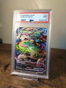 PSA 9 Snorlax VMAX 142/202 Pokemon Card Sword & Shield Base Set Mint Full Art