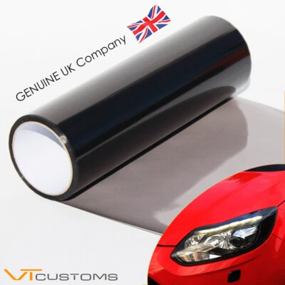 30 x 200cm Light Smoke Black Tint Film Headlights Tail lights Car Vinyl Wrap - Image 1 of 4