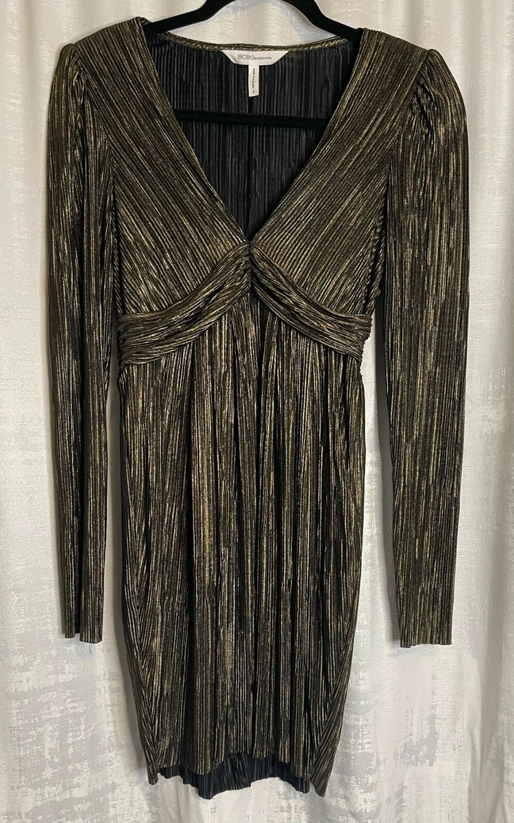 green emerald velvet dress Sequin Crepe Dress Gold & Black Combo / 6