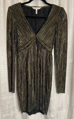 bcbgeneration black and gold dress Sequin Crepe Dress Gold & Black Combo / 6 main image 0