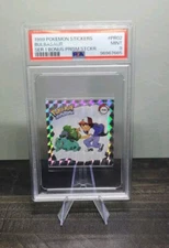 PSA 9 Mint 1999 Pokemon Sticker ~ Bulbasaur ~ ArtBox Ser. 1 Bonus Prism #PR02
