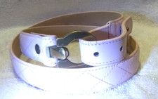 Worth Pink Leather Belt Gold Loop Buckle Wrap Around Closure Size 32" 1" W VTG