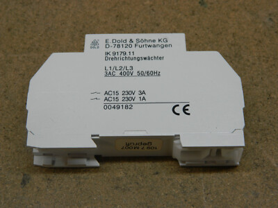 1 x Dold Drehrichtungswächter IK9179.11 3AC50/60HZ 400V 0049182