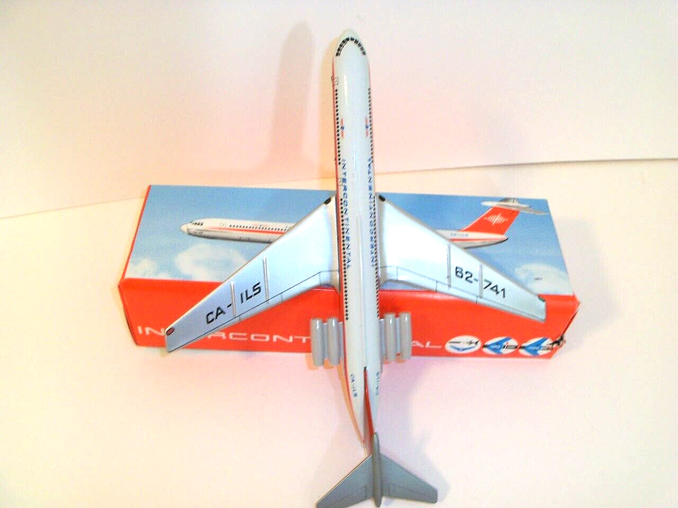 Vintage TinLitho 4 Jet Airplane Model Toy w/Box INTERCONTINENTAL