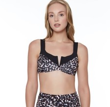 Sanctuary Leopard V-Wire Bralette Bikini Top Medium