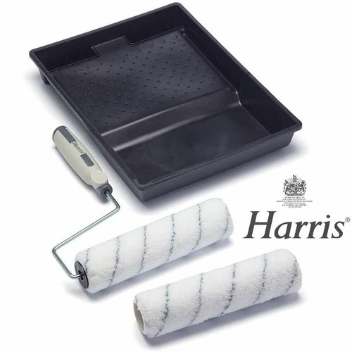 Harris 9" Paint Roller Set Complete Decorating Kit With 2 Sleeves Tray