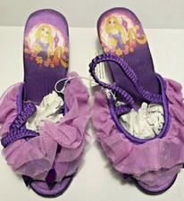 Deluxe RAPUNZEL Jewel  Bow SLIPPERS TANGLED Purple NWT Disney Store