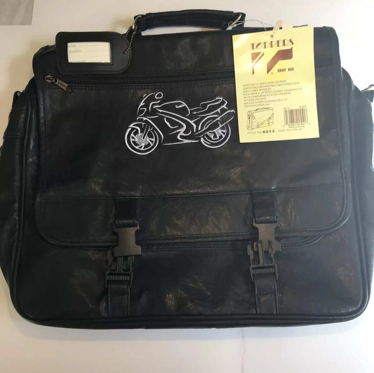 Vintage Messenger Bag Satchel Y2K Embroidered Motorcycle Bicycle Crossbody NWT