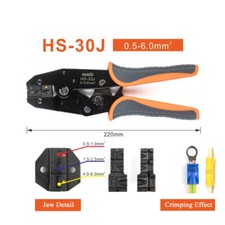 IWISS HS-30J 0.5-6.0mm2 22-10AWG Insulated Terminals Crimping Pliers Stripper