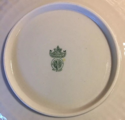 Vintage Irish Belleek Yellow Limpet Handled Cake Plate Green 4th Mark 1946-1955 - Picture 8 of 12