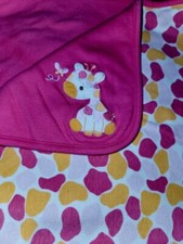 2014 Gymboree Pink Jolly Giraffe Animal Print Cotton Receiving Blanket