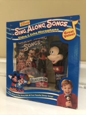 🔴 Disney Sing Along Songs VHS & Microphone Disneyland Fun Small
