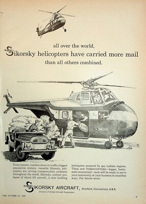 Original 1959 Sikorsky Aircraft AD: Sikorsky helicopters have carried more mail