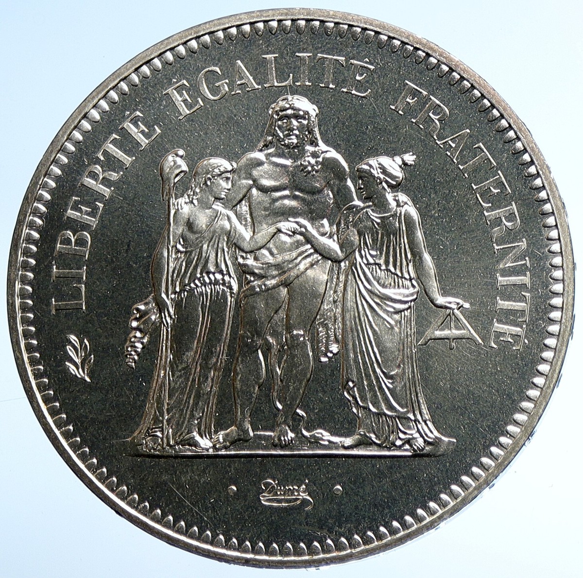 1975 FRANCE Large HERCULES Motto OLD Proof Silver 50 FRANCS French