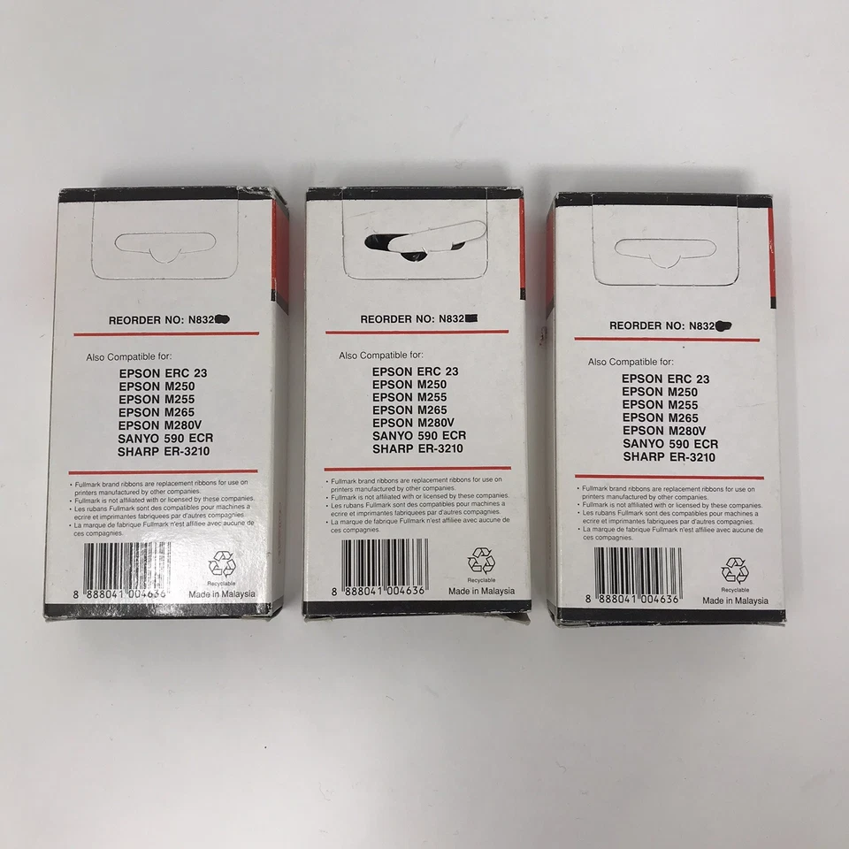 3 Fullmark N832 Nylon Printer Ribbon Epson Erc 23 M250 M255 M265 M280V Sanyo 590 - Image 3 of 4