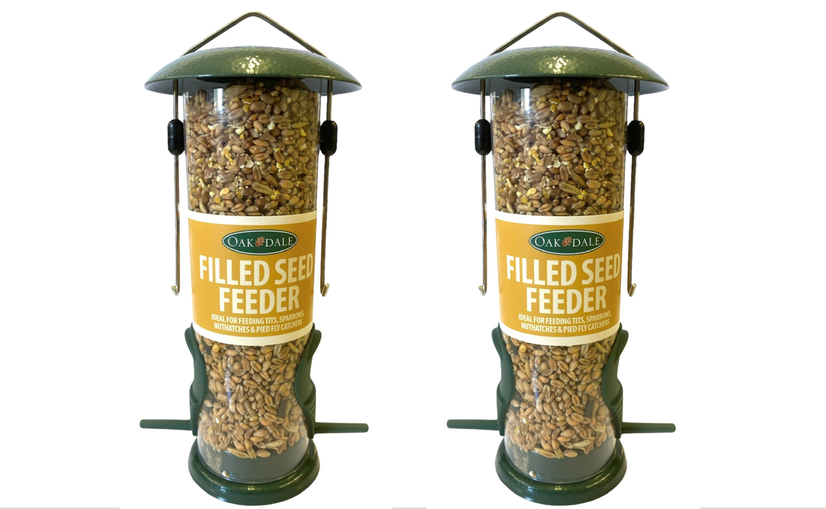 Oakdale Premium Filled Seed Bird Feeder - Twin pack deal