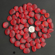 red ruby-like sea beach glass 20 pieces lots 15-20 mm jewelry use