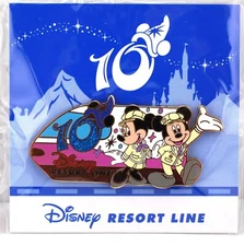 Tokyo TDL Mickey & Minnie Mouse Monorail Pin Resort Line 10th Disney