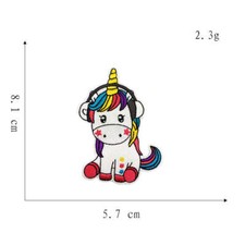 cartoon unicorn embroidered iron on badge sew on patch rainbow 2537
