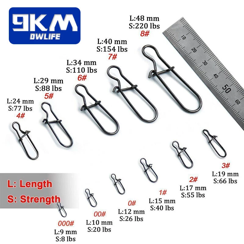 50~200Pcs Duo-Lock Fishing Snap Fastlock Clip Stainless Steel Lua Lure Connector - Image 2 of 4