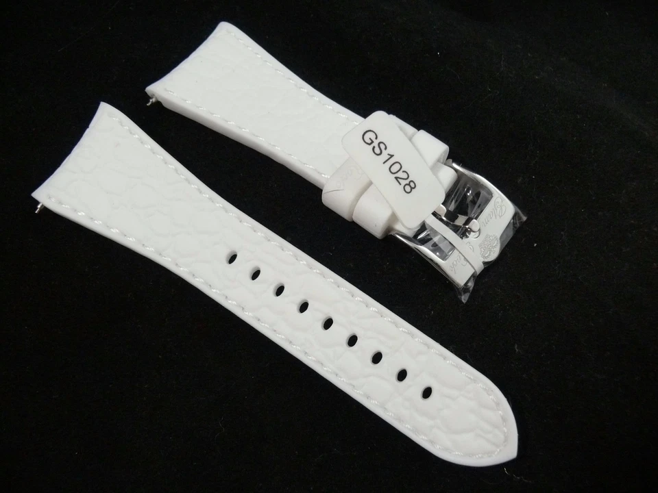 Correa de silicona texturizada blanca Glam Rock GS1028 26 mm nueva y auténtica Foto 2 de 4