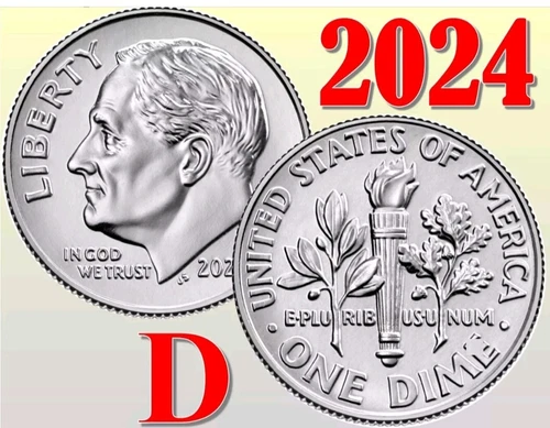 2024 D  Roosevelt Dime Original Bank Roll Uncirculated Very Low Mintage Coin