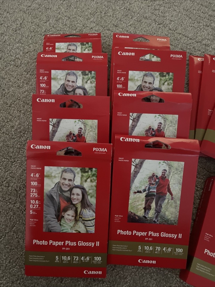 Canon Photo Paper Plus Glossy II 4"x6" 5”x7” Large Lot NIB 1100+ Sheets