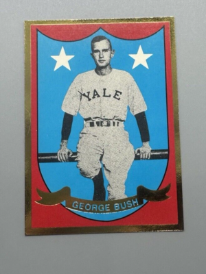 george bush yugioh card 1990 GEORGE H. W. BUSH -- Yale Rookie Baseball Card -- NM/MT