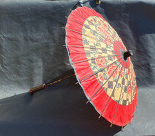 antiker Papier Schirm Sonnenschirm China Japan Wagasa Catalin Griff [4051-2]