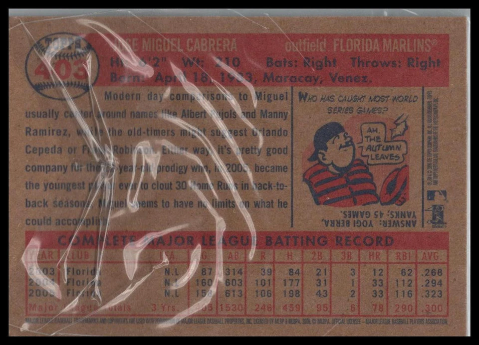 2006 Topps Heritage #78 Miguel Cabrera - Image 2 of 2