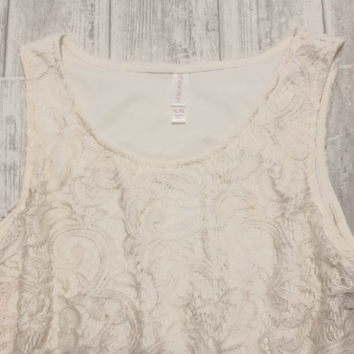 Xhilaration Cream And Gold Sleeveless Crochet Dress Girls Size XL Paisley Print - Picture 3 of 7