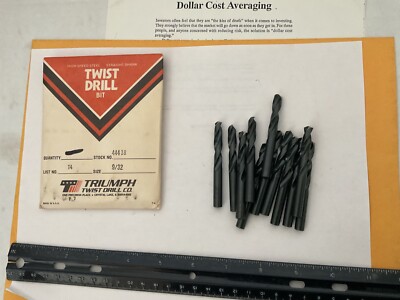New Qty (12) Triumph HSS 9/32 Screw Machine Drill Bits, 44418
