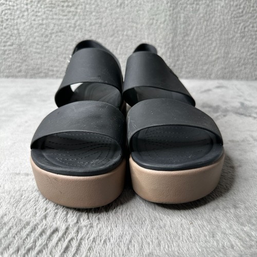 Crocs Brooklyn Low Wedge Platform Sandals Womens Black Sz 9 Beach Boho Literide - Picture 2 of 14