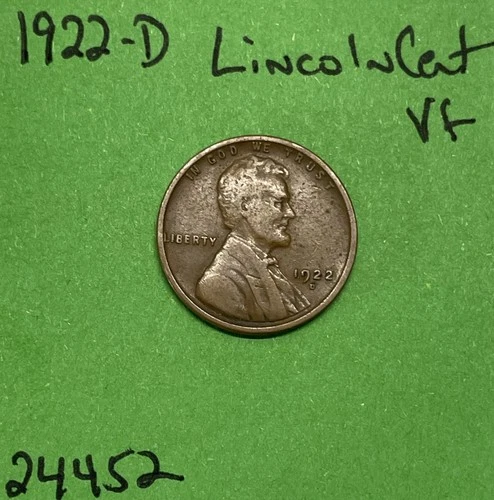 1922 D Lincoln Wheat Cent / Penny 1c Vf Very Fine Dark Reverse