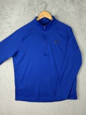 Under Armour HeatGear Pullover Mens Large Blue 1/4 Zip Long Sleeve Athletic Top