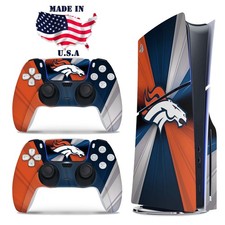 Denver Broncos PS5 Console Controller Vinyl Skin Wrap Decal Set