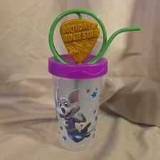 Birthday Star CHUCK E CHEESE Collector Cup Limited Edition Rare With Lid